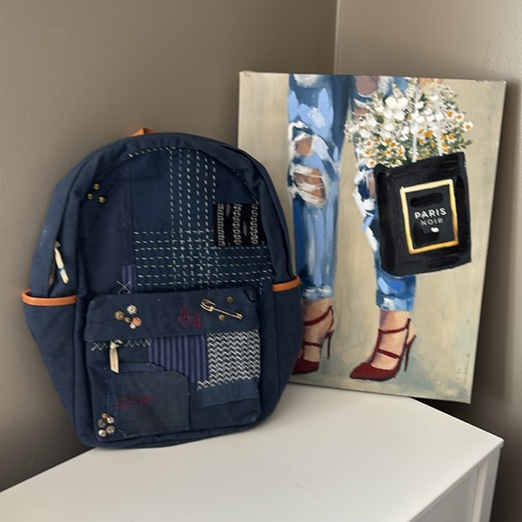Free People Prep Patch Blue Backpack Adjustable straps
 Top zipper closure
 Side - Picture 4 of 5